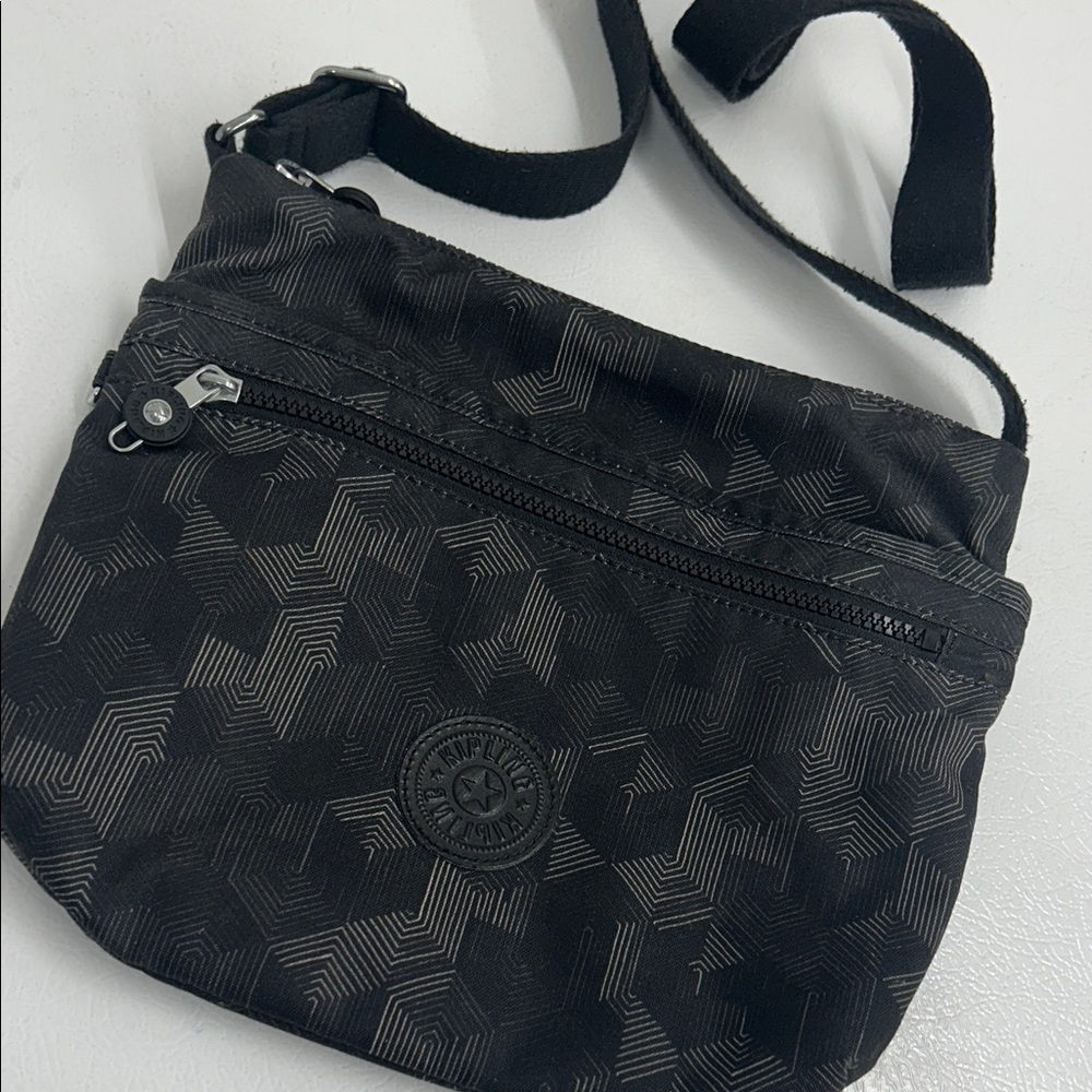 Black Kipling Nylon Crossbody Bag with Tan Lining